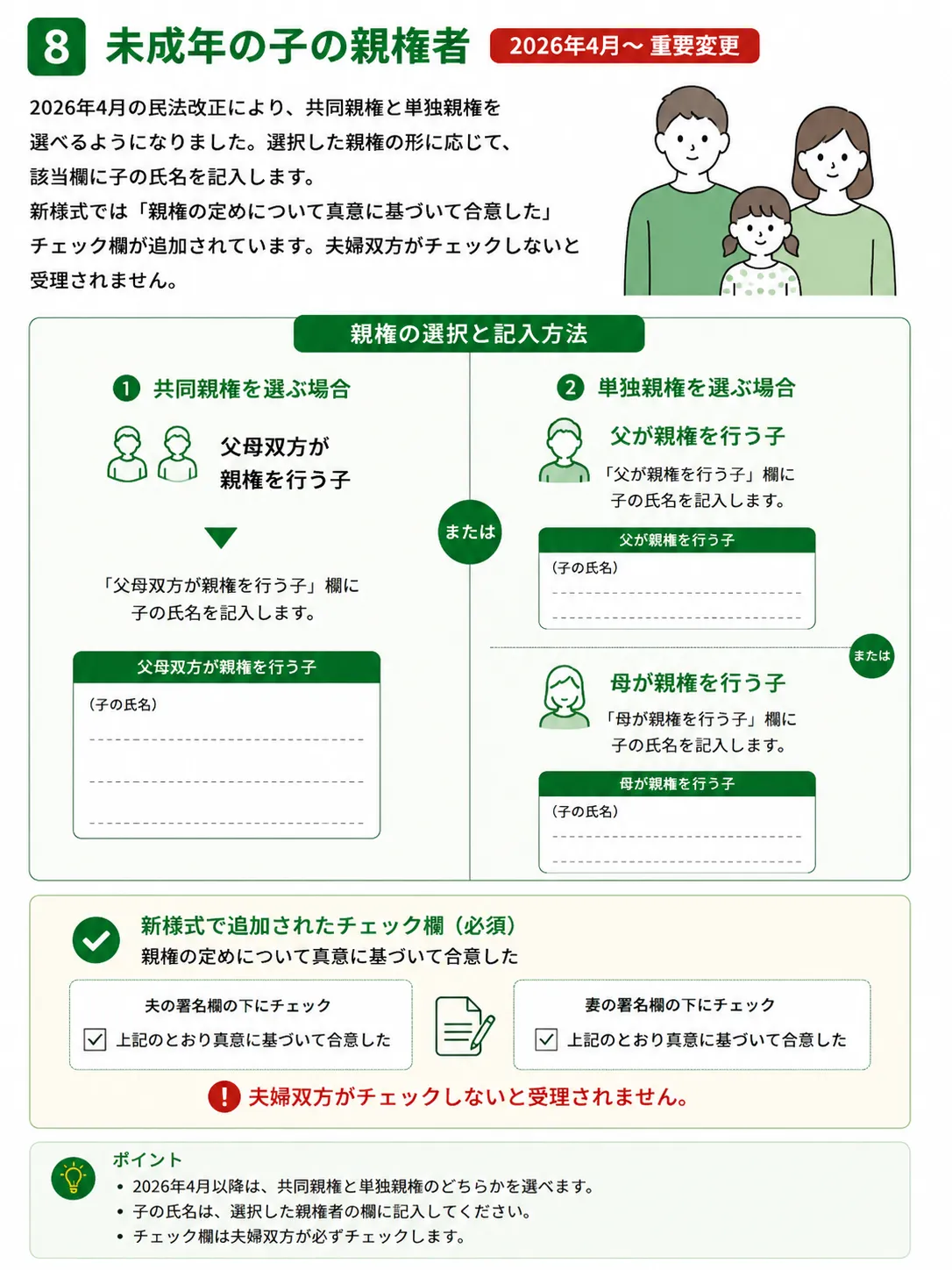 離婚届の未成年の子の親権者の書き方